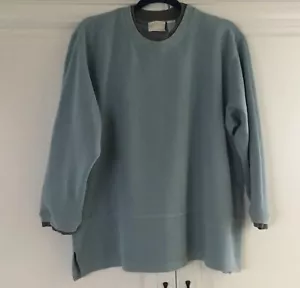 Felpa girocollo ELISABETH PETITE by Liz Claiborne 2P blu 100% cotone nuova senza etichette - Foto 1 di 2