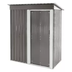 Geräteschuppen Metall Gerätehaus verzinkt Gartenhaus Flachdach Schiebetür Stahl - Bild 1 von 7