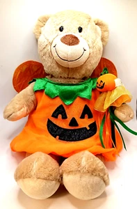 Build-A-Bear Bear Halloween Fairy Wings Costume Pumpkin Wand Sparkle Pumpkin Fac - Picture 1 of 8