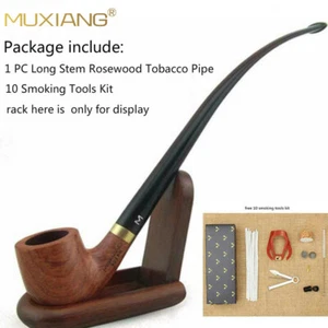 MUXIANG Churchwarden pipa lunga palissandro tabacco pipa da fumo con stelo acrilico - Foto 1 di 11