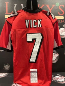 Michael Vick Signed Auto Custom Red Atlanta Falcons Jersey JSA Witness COA - Picture 1 of 3