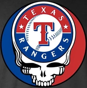 3 Texas Rangers Grateful Dead Stealie Skull Waterproof Vinyl Stickers 3x3 Decal - Picture 1 of 1