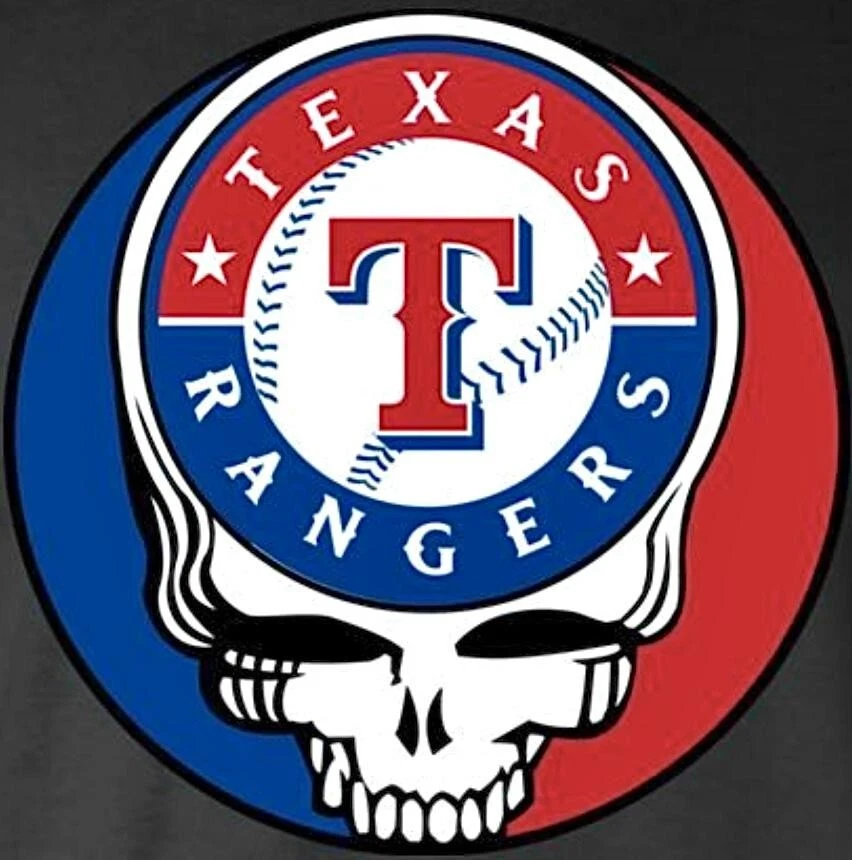 3 Texas Rangers Grateful Dead Stealie Skull Waterproof Vinyl Stickers 3x3 Decal - Image 1 of 1