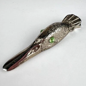Vintage Silver Plated Paper Holder Figure Goose's Head Paper Holder Marked - Picture 1 of 7