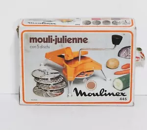 Trituradora de 5 discos Moulinex 445 Mouli-Julienne ralladora Francia bronceada vintage años 70 - Imagen 1 de 6