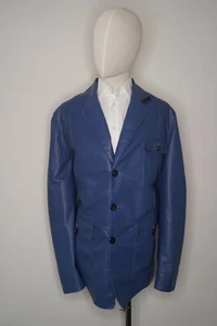 New ZILLI $13500 Fakir Lambskin Alligator Detail Blue Coat Jacket Trench 58 - Picture 1 of 9