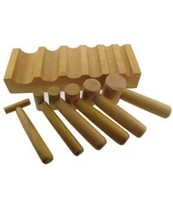 U-CHANNEL HARDWOOD BLOCK WITH 6 CORRESPONDING HAMMERS - Picture 1 of 1