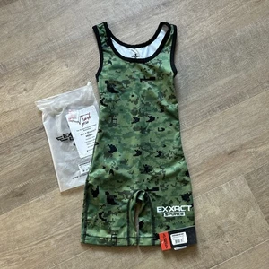 Exxact Sports GRÜN Digital Camouflage Jugend KLEIN Wrestling Singlets für Jungen - Bild 1 von 5