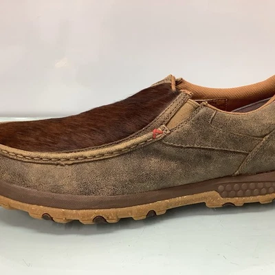 Twisted X MXC0009  Men Brindle Cowhide Leather Moc Slip-on  Loafers 11M,preowned - Image 1 of 4