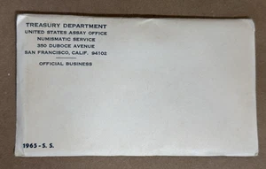 1965 - S. S. Unopened US SPECIAL MINT PROOF SET COINS in ORIGINAL ENVELOPE - OGP - Picture 1 of 2