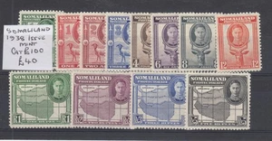 Somalilandia KGVI 1942 Juego a Rs 5 SG105/116 MLH BP14156 - Imagen 1 de 1