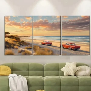 3pcs Adelaide Coastal Travel Poster Australia Wall Art Canvas Unframed/Framed - Picture 1 of 8