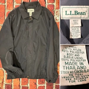 L.L. BEAN MENS VINTAGE HARRINGTON JACKET SIZE LARGE TALL GREY ZIP UP 90’s ZIP UP - Picture 1 of 14