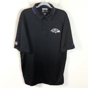 Nike Baltimore Ravens Team Issued NFL On Field Apparel Dri-Fit Polo Men XL Black - Picture 1 of 20
