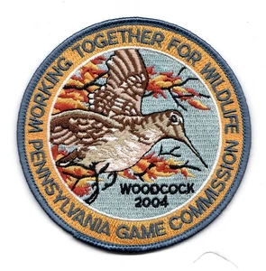 2004 PA GAME COMM WORKING TOGETHER FOR WILDLIFE WOODCOCK PATCH ORGINAL - Bild 1 von 2