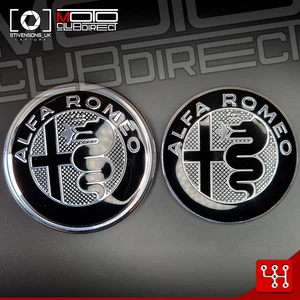 Alfa Romeo Giulia Stelvio 2016-2025 GTA Style Front Rear Badge Set Black Emblem - Picture 1 of 7