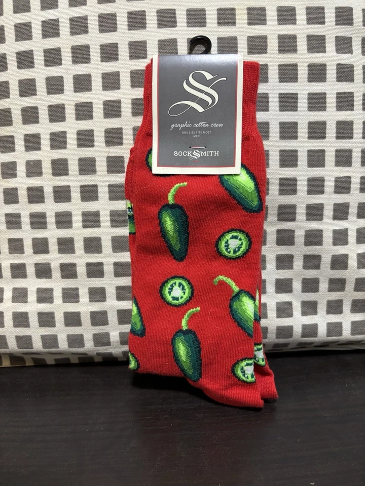 Meias masculinas Sock Smith Jalapeño tamanho 10-13 mistura de algodão - Imagem 1 de 3