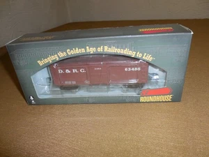 ROUNDHOUSE HO TRAIN RND 85653 D&RG 63486 OLDTIME WOOD BOX NICE - Picture 1 of 9
