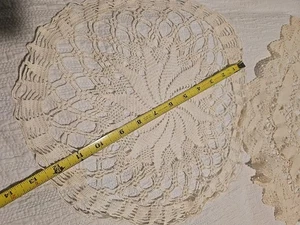 Vintage Deckchen Handarbeit Spitze 2er Set - Bild 1 von 3