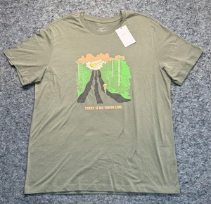 Nike Tee Shirt Mens XL Olive Running Graphic There Is No Finish Line Classic Fit - Picture 1 of 8