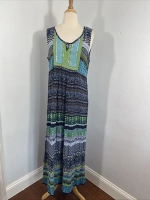 Billa Maxi Dress Womens M Multi Tie Sequin Tiered Fairy Beach Vacation - image 1 of 4