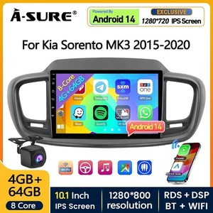 8 Core 10.1'' For Kia Sorento 2015-2020 Car Radio Stereo GPS Carplay Screen +AHD - Foto 1 di 16