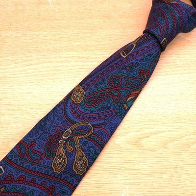 Corbata Gucci Lujo Seda Paisley Marca Alta Patrón Completo Uso Mínimo Foto 1 de 4