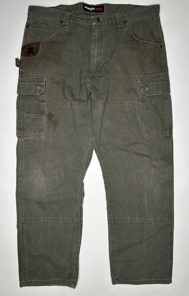 Wrangler Riggs Workwear Ripstop Relaxed Double Knee Pants Loren Green 40 x 32 - Image 1 of 4