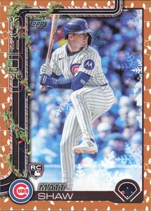 Luces metálicas doradas Matt Shaw 2025 Topps Holiday RC #H173 Chicago Cubs - Imagen 1 de 2