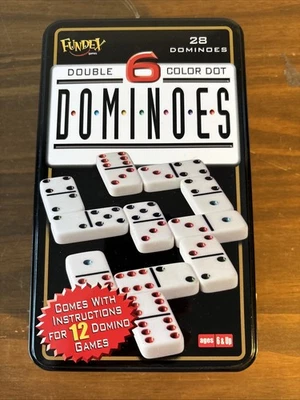 Vintage  Original Fundex 5406, 28 Dominoes, Double 6 Color Dot Dominoes Games  - Image 1 of 4