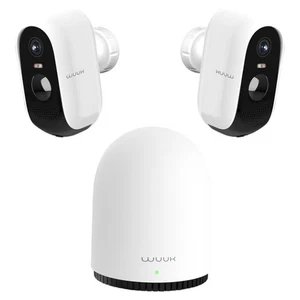 WUUK Telecamera di Sicurezza per Interni Esterno Wireless 2K, Homebase + 2 Telecamere, No Mensile - Foto 1 di 9