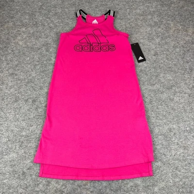 Adidas Racerback Dress Side Slit Magenta Pink Girls Small 7/8 * - Image 1 of 4