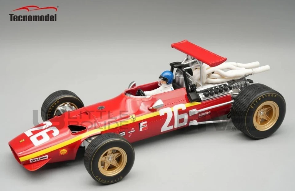 TECNOMODEL MYTHOS 1/18 - FERRARI 312 F1/68 - FRENCH GP 1968 (J. ICKX) TMD18317A - Immagine 1 di 1