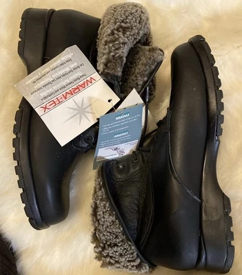 Calentadores de Puntera Canadá Cuero Impermeable Botas Lana Piel de Oveja Forradas Talla 10W NUEVAS NUEVAS CON ETIQUETAS Foto 1 de 4