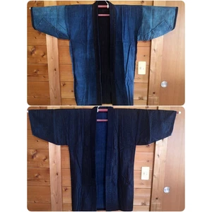 Japanese Vintage BORO Indigo Cotton Noragi Kimono Haori Jacket Unisex 1930-40's - Bild 1 von 5