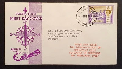 Bermuda Stamps 1965 QEII 10d additional definitive First Day Cover to UK (w) - Image 1 of 2