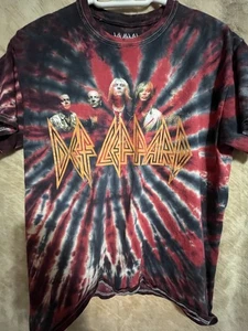 Camiseta para hombre talla pequeña/mediana, Def Leppard, tie dye, música rock - Imagen 1 de 3