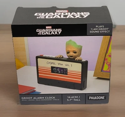 PALADONE MARVEL GROOT ALARM CLOCK GUARDIANS Retro Cassette Time Date Sound RARE! - Image 1 of 3