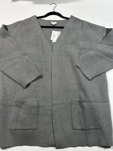 BRAND New - Lularoe XL Essentials Cardigan Sweater - Gray Solid w/ Tags - Picture 1 of 5
