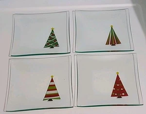 The Pampered Chef Holiday Appetizer Plates (Set 4) 2808 6"×6" Christmas Tree NEW - Picture 1 of 9