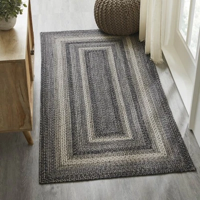 Farmhouse 36"x72" Area Rug Black Sawyer Mill Textured Pad Floor Decor VHC Brands - Image 1 of 4