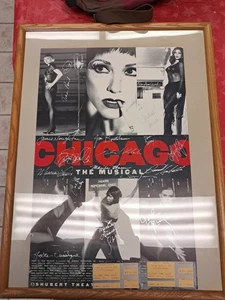 Vintage Chicago Broadway Besetzung signiert 14" x 22" Lobbykarte Shubert Theater - Bild 1 von 11