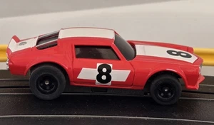 Auto World #8 1971 Chevy Camaro - Red / White HO Scale Slot - Tested - Picture 1 of 7