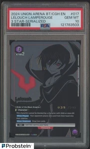 2024 Union Arena Lelouch Lamperouge SR 3-star Serial Number 39/100 PSA 10 - Picture 1 of 2