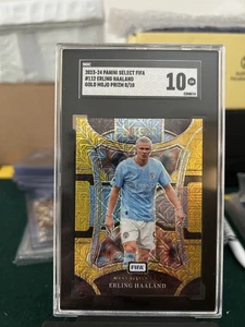 Erling Haaland 2023-24 Panini Select FIFA #112 Mezzanine Gold Mojo/10 - Imagen 1 de 3