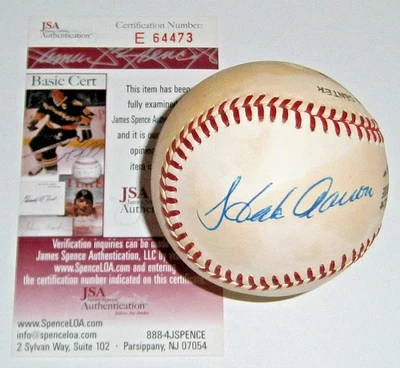 BRAVES Hank Aaron signed NL Feeney baseball JSA LOA AUTO Autographed Atlanta - Image 1 of 4
