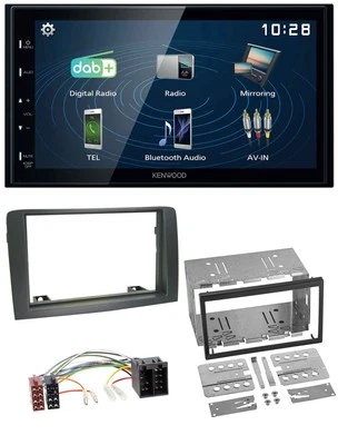 Kenwood 2DIN Bluetooth MP3 USB DAB Autoradio für Fiat Idea (ab 05) - grau - Bild 1 von 4
