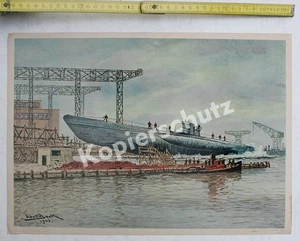 Adolf Bock Krupp Germaniawerft Dt. Werke U-Boot-Bau Stapellauf Kiel Ostsee 1943 - Picture 1 of 2