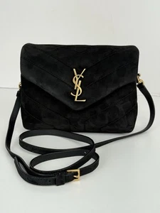 Saint Laurent Toy LouLou Schultertasche Matelasse Chevron Schwarz Wildleder Tasche - Bild 1 von 8