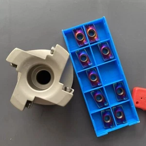 90° BAP 400R-50-22 4Flute face milling cutter+APMT1604PDER CNC Nano Blue insert - Picture 1 of 7